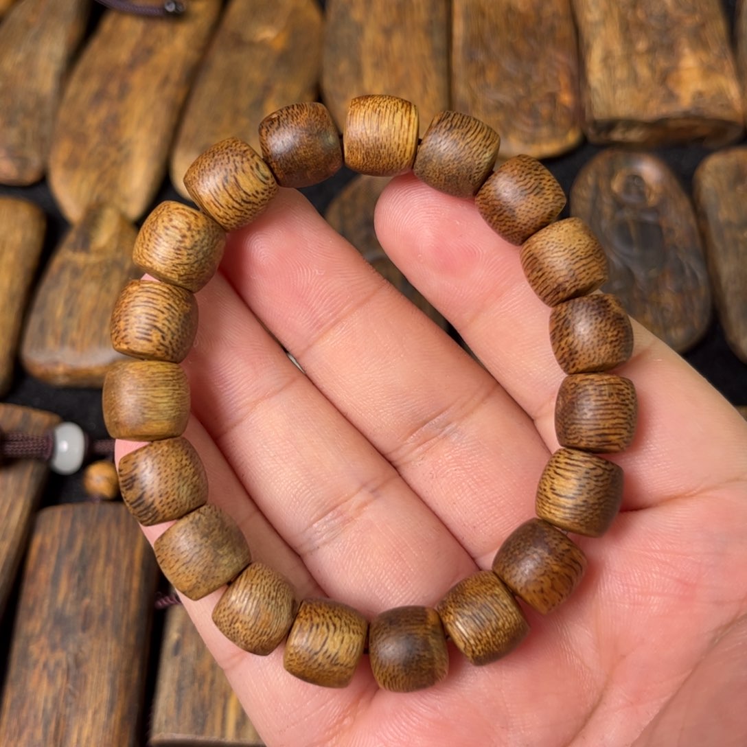 沉香手串奇楠沉香卡1.0鼓珠单圈手串一条（福利）