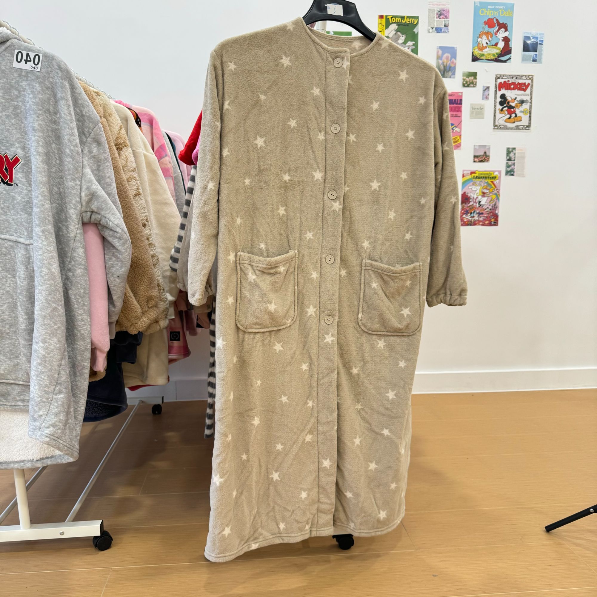 日单奶咖色星星长款睡袍睡裙浴袍