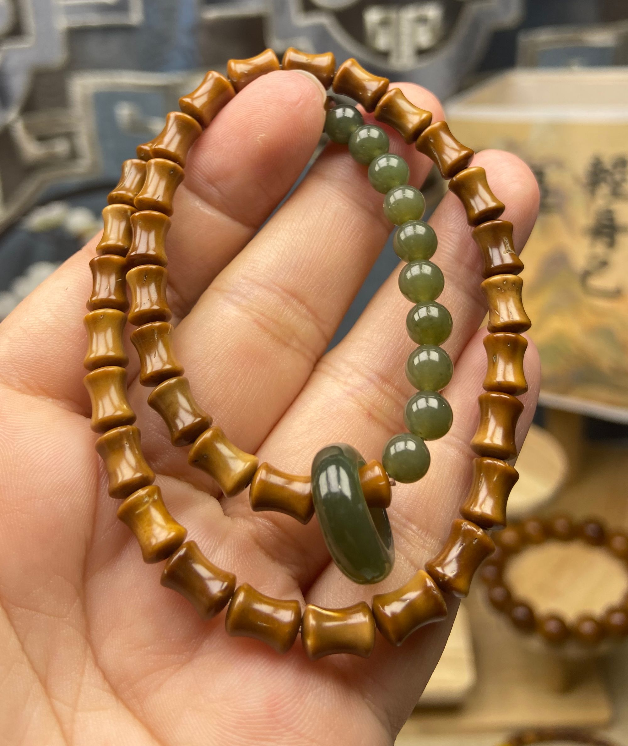 精品库克跑环 节节高升 男女同款国风文玩  手链 手持 4*8