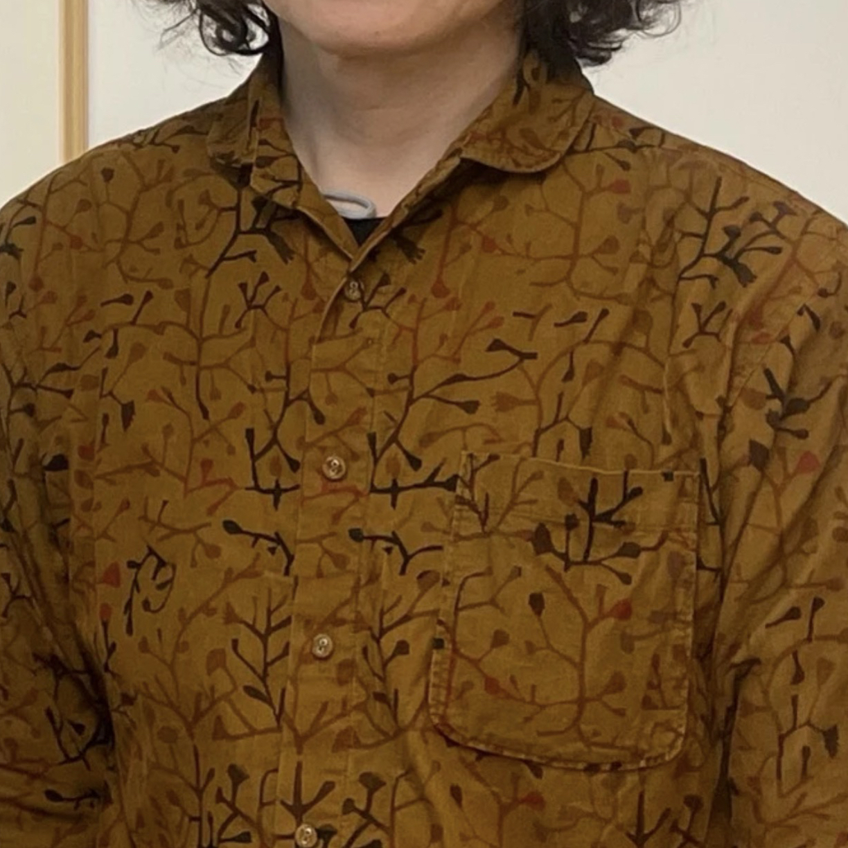 【美琪精选】全棉灯芯绒特织花 女士长袖衬衫 全棉衬衫