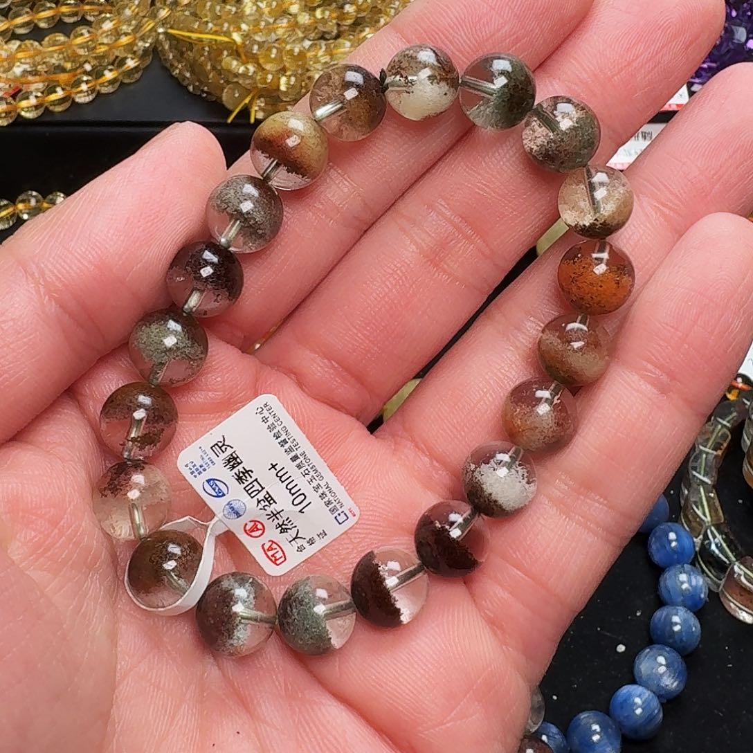 水晶手链未镶嵌天然四季幽灵手链10mm+