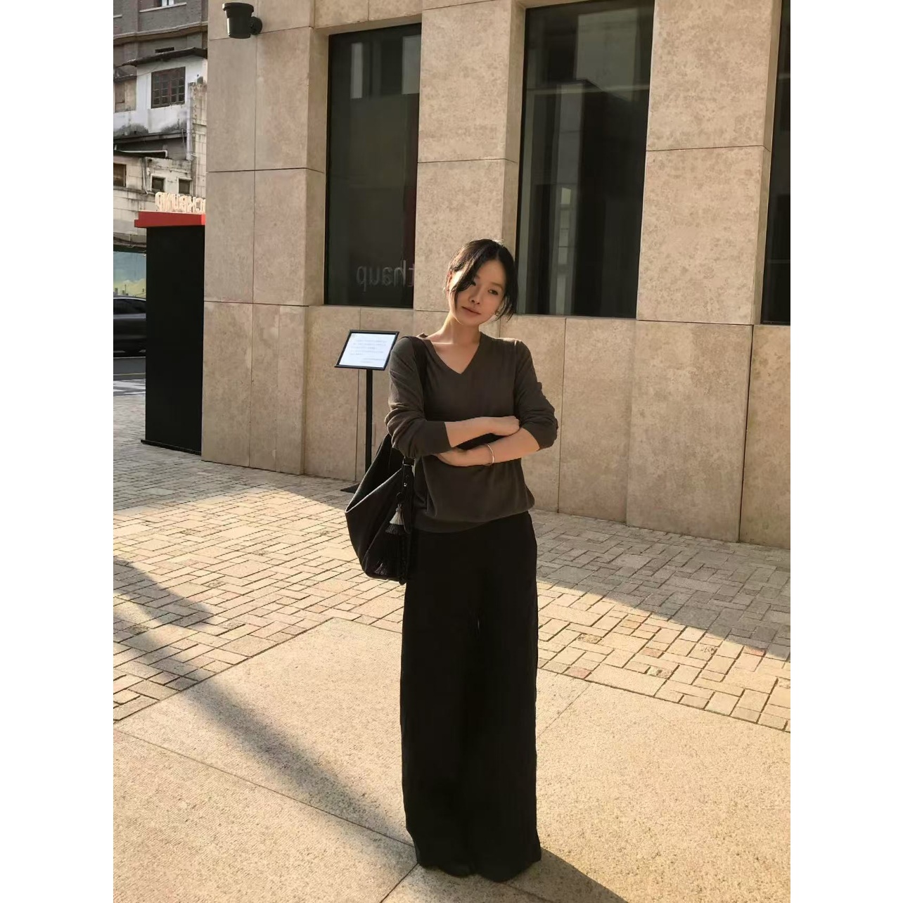 ZHONG HE· 滕捣捣 25秋新款亚麻经典老钱风高腰通勤西裤女