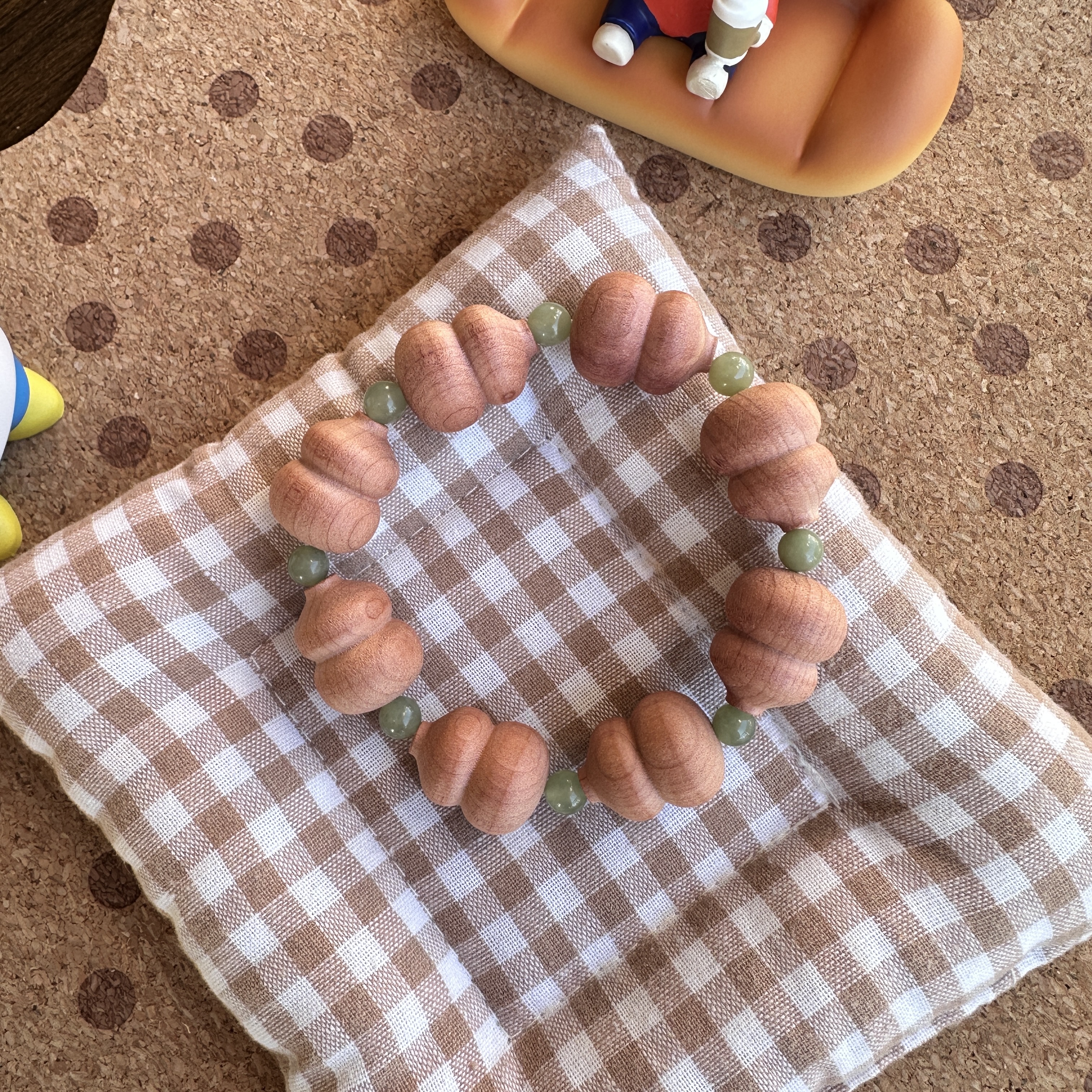 天然血柏木雕刻葫芦骨头和田玉文玩系列手串新中式原创小众