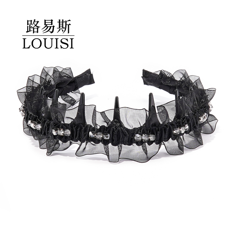 巴黎王妃【暮纱】加宽遮白发遮发缝发箍防滑带齿头箍MY1178