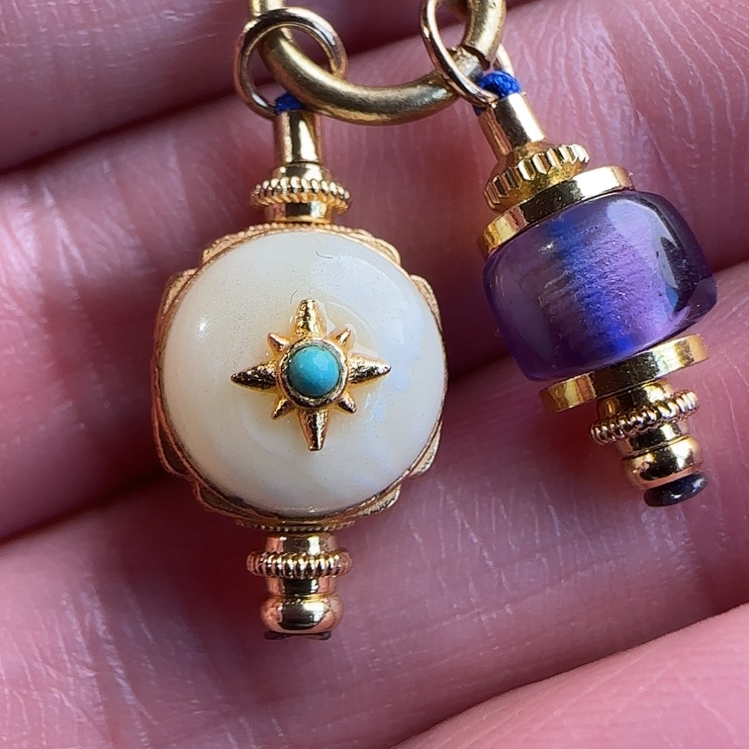 蜜蜡合金颈饰白蜡小滴流搭配紫水