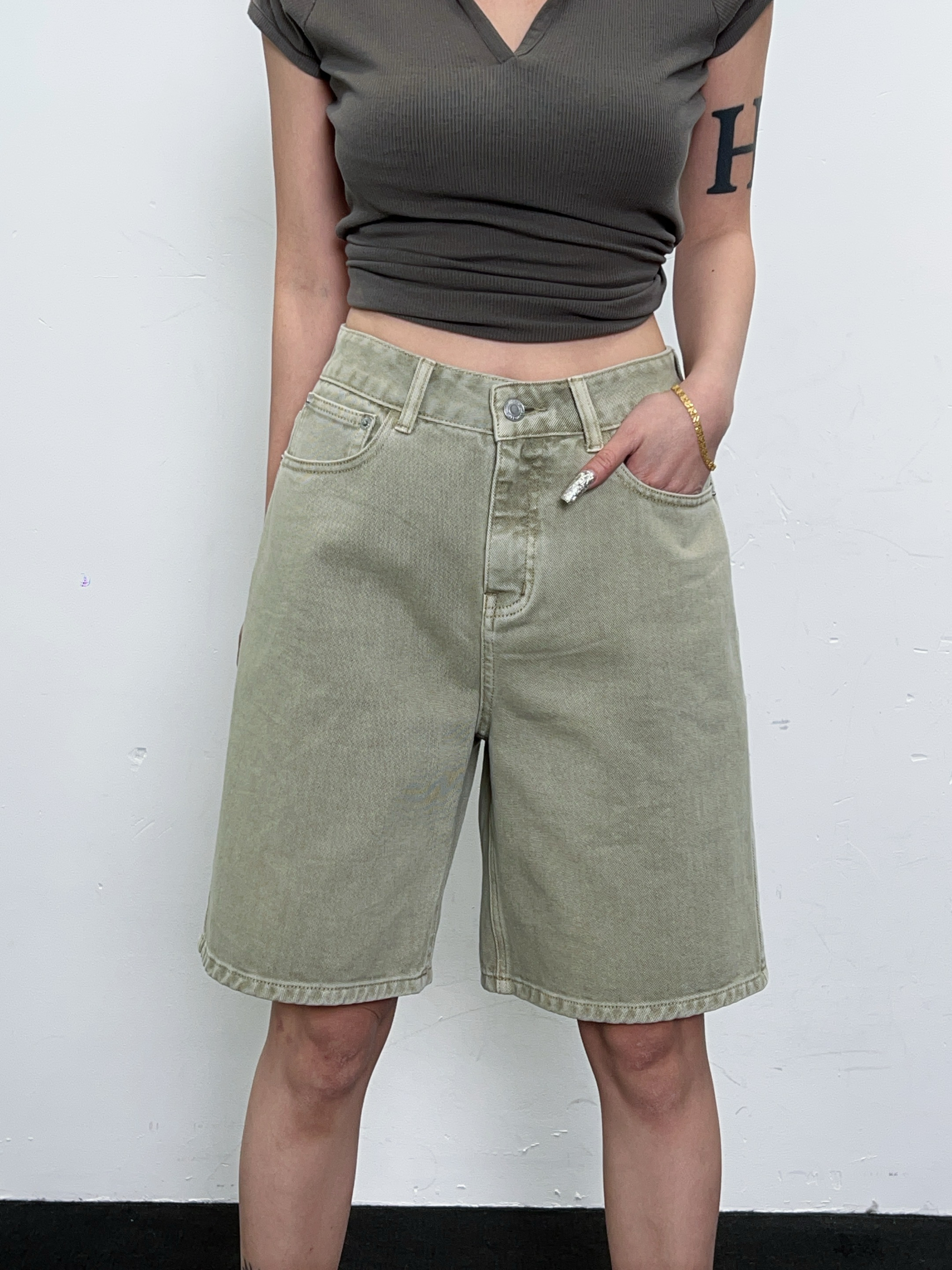 HTT小众设计感原创百搭水洗休闲牛仔短裤5105272