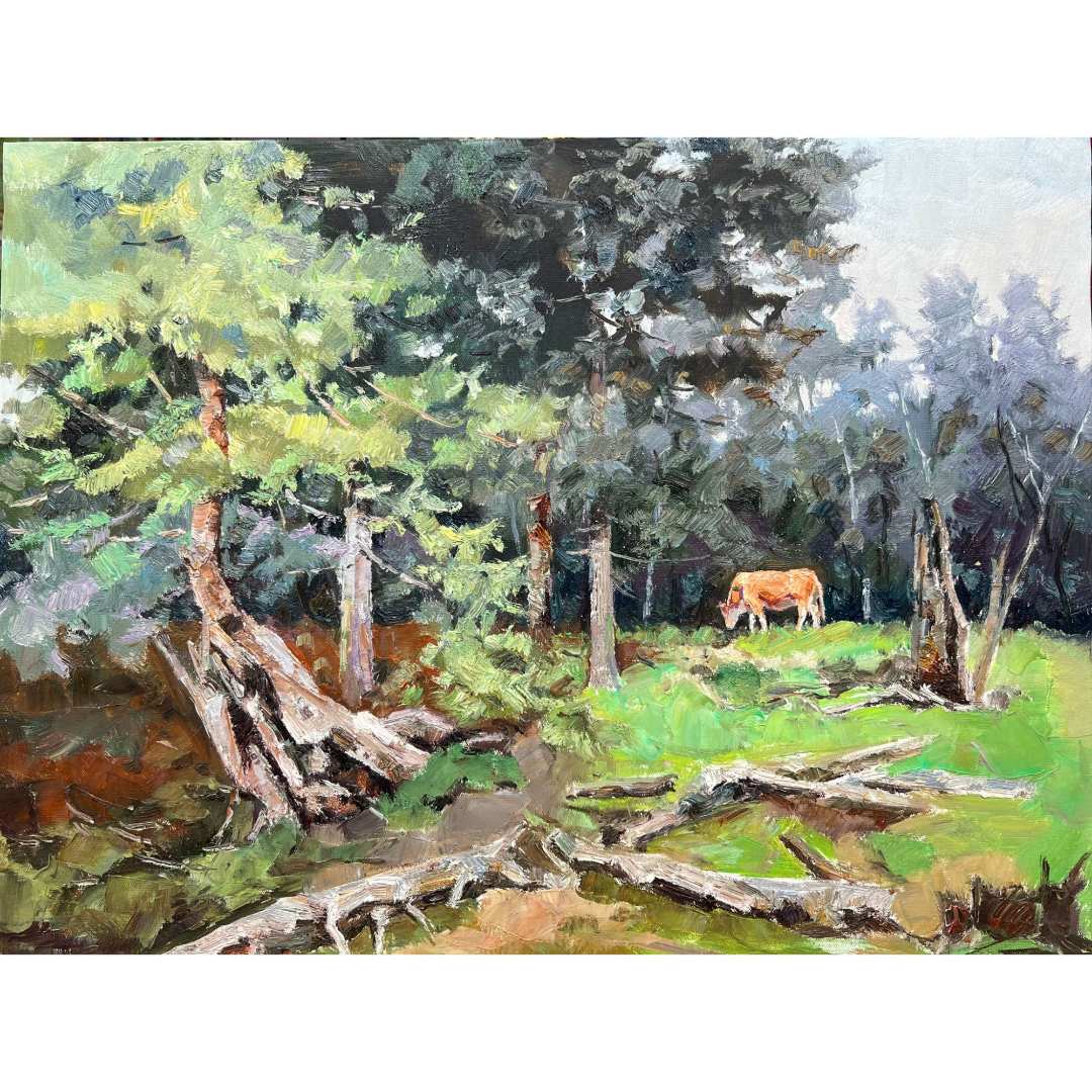 8061《森林之歌》原创手绘油画风景作品60*80cm适合客厅背景墙玄关