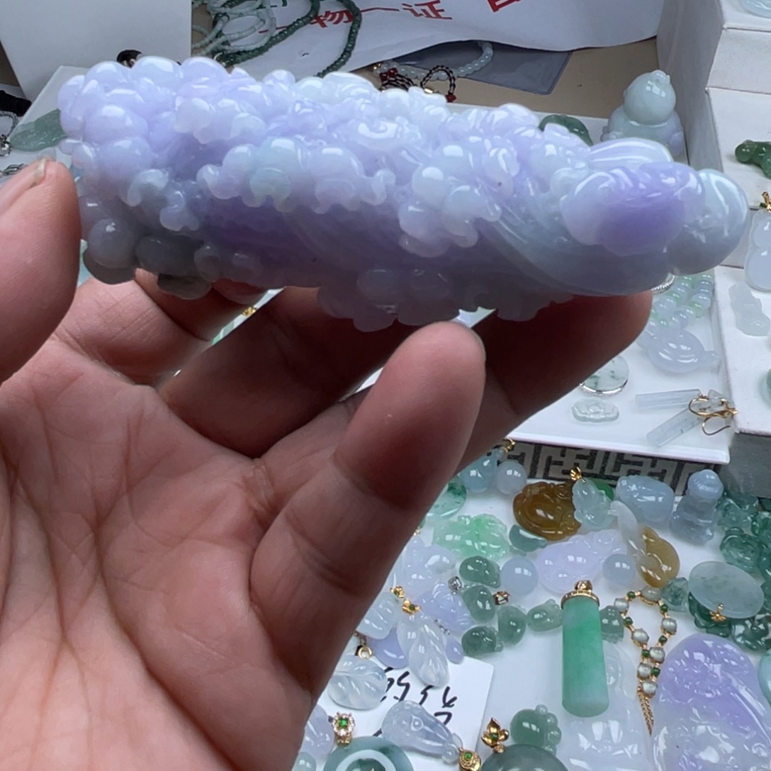 翡翠未镶嵌颈饰翡翠冰紫大白菜