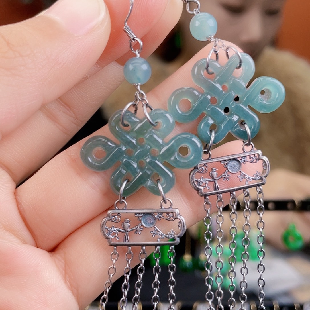 翡翠未镶嵌耳饰饰品