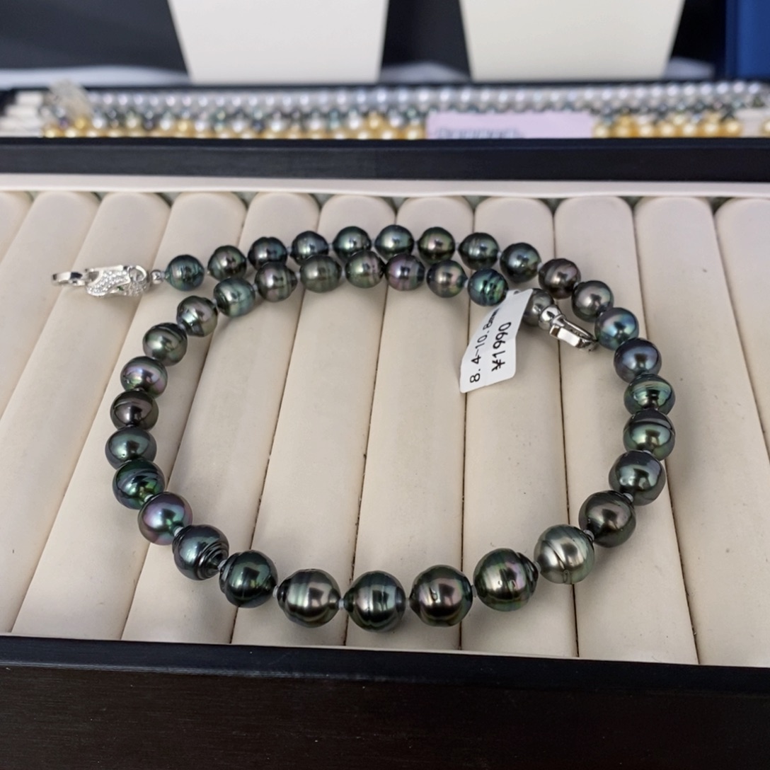 海水珍珠颈饰未镶嵌思*大溪地项链8.4-10.8橙