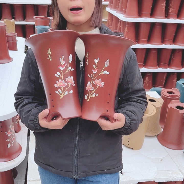紫砂花盆宜兴紫砂精品花盆 