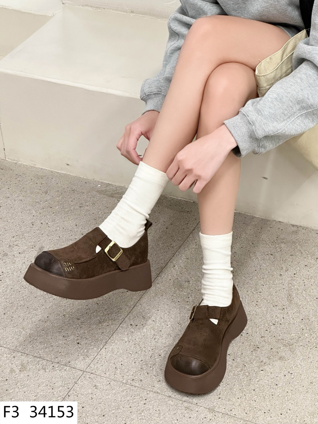 新疆包邮   乐福34153时尚厚底百搭