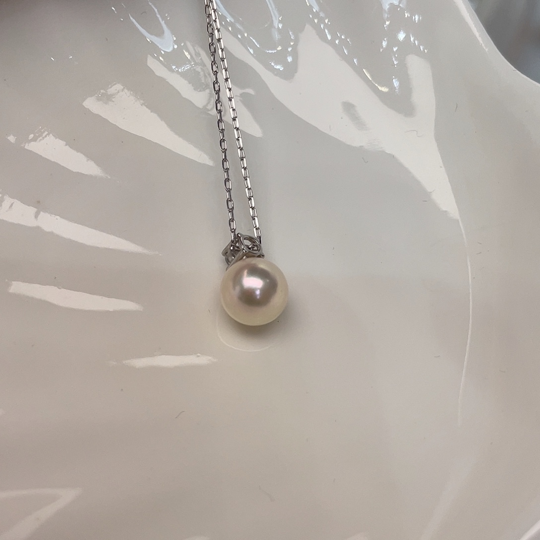 银S925镶嵌项链海水珍珠