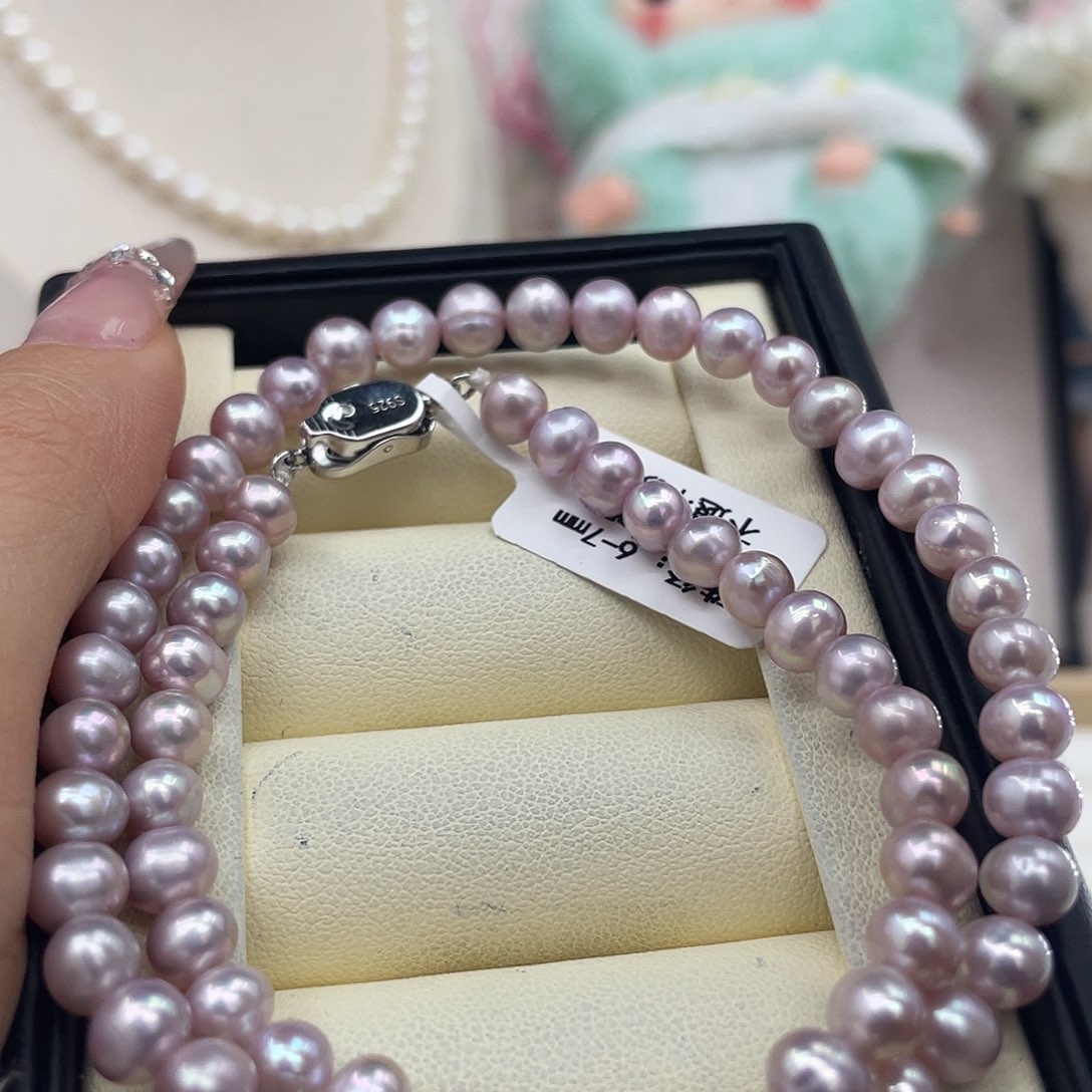 淡水珍珠银S925镶嵌颈饰