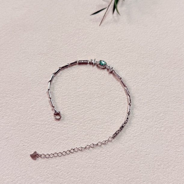 【六六中古】孤品精美祖母绿s925手链ty2952手围19以内