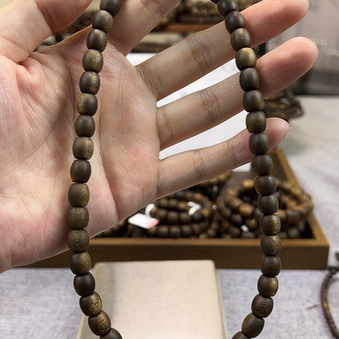 沉香沉香香囊08鼓珠双圈沉水浮白奇15克