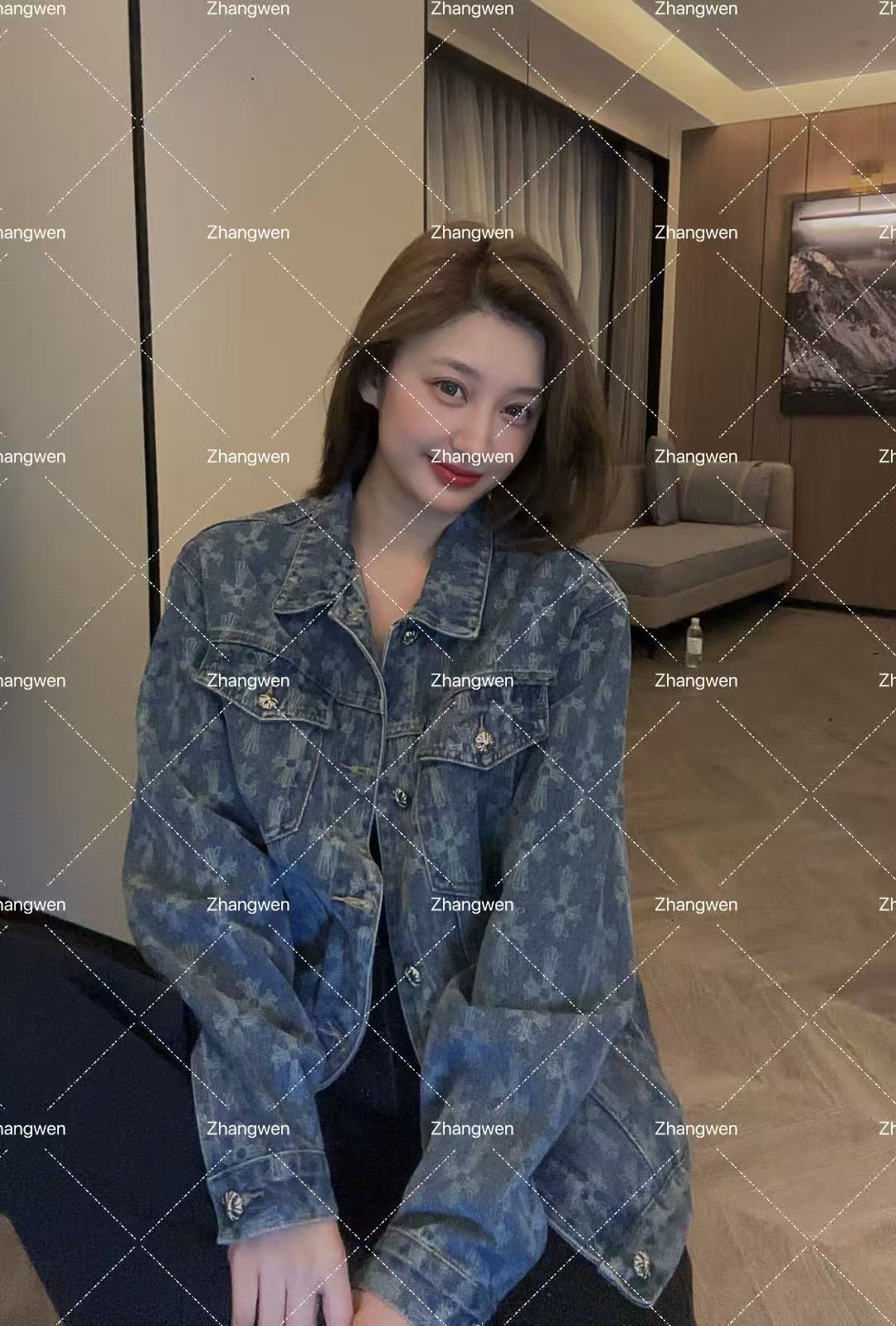 张文文【有感觉】男女同款美式宽松潮牌牛仔外套