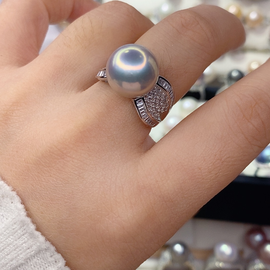 王***7银S925镶嵌戒指淡水珍珠