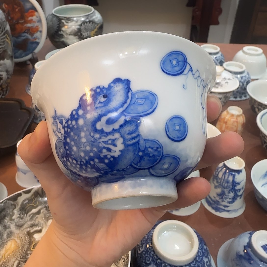 暖***芳金蟾盖碗一一一一一一