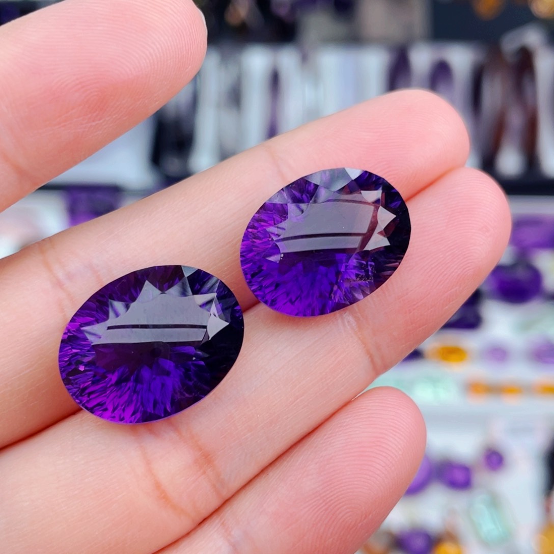 水晶高品质天然紫水晶裸石未镶嵌