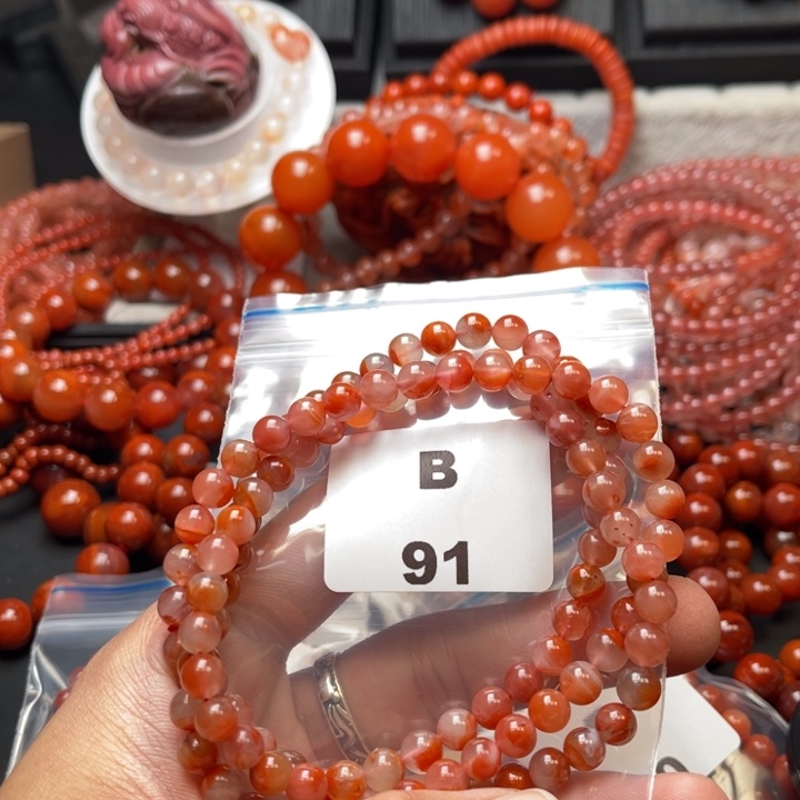 南红玛瑙未镶嵌多样性发货默认微瑕称重6mm