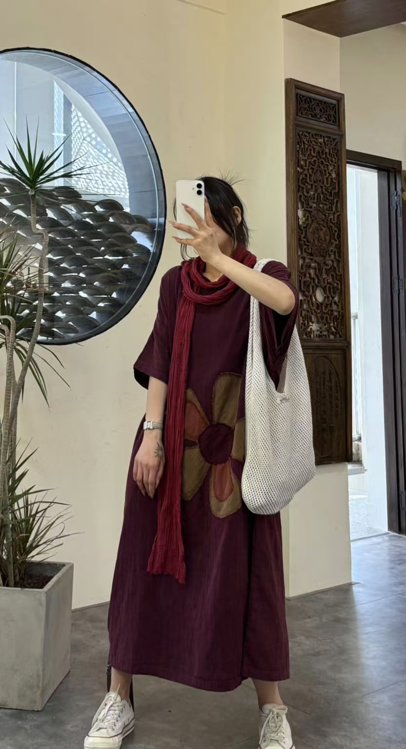 沈掌柜精选（再见时光）设计师宽松连衣裙复古百搭