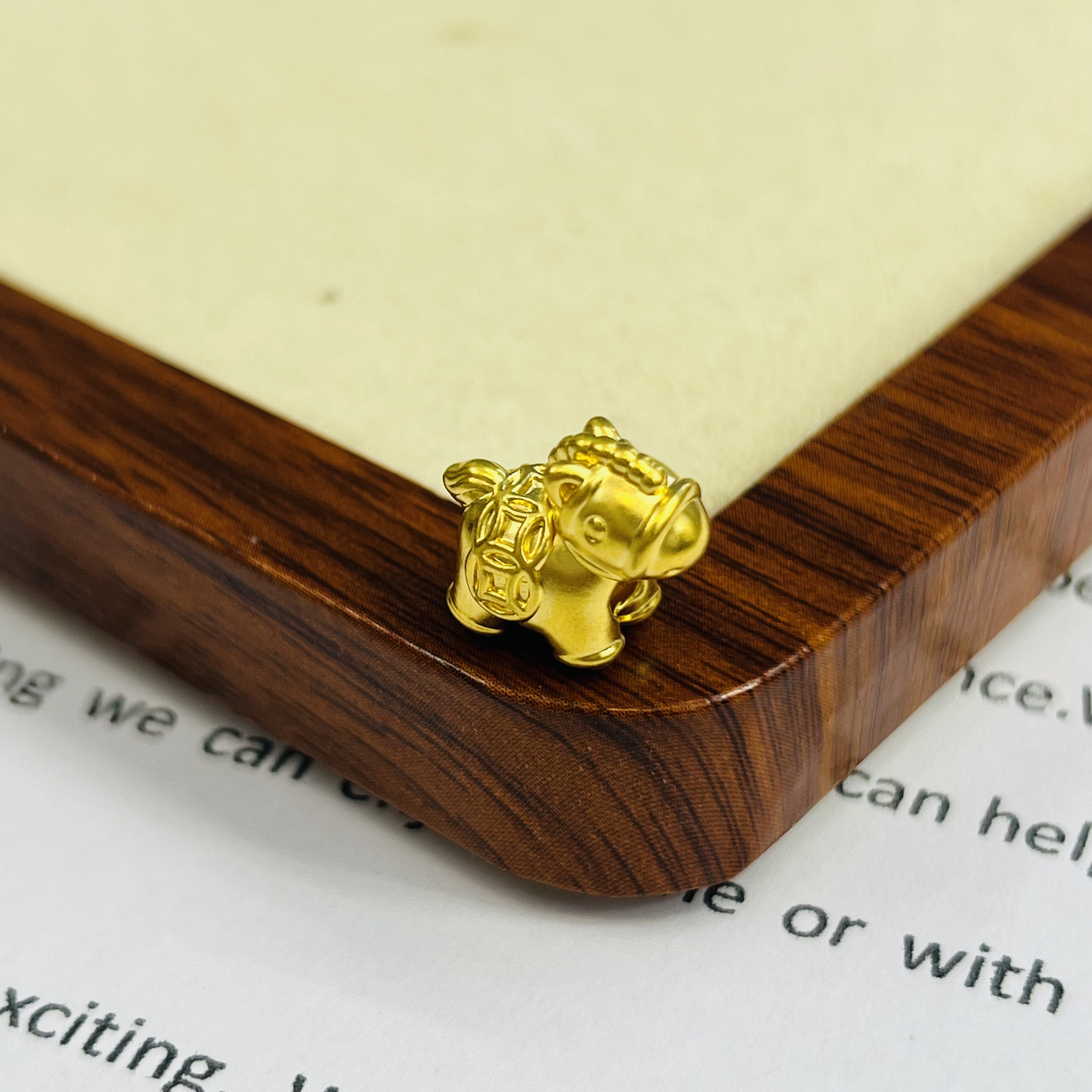 足金999萌马转运珠黄金首饰配件DP2758-0960