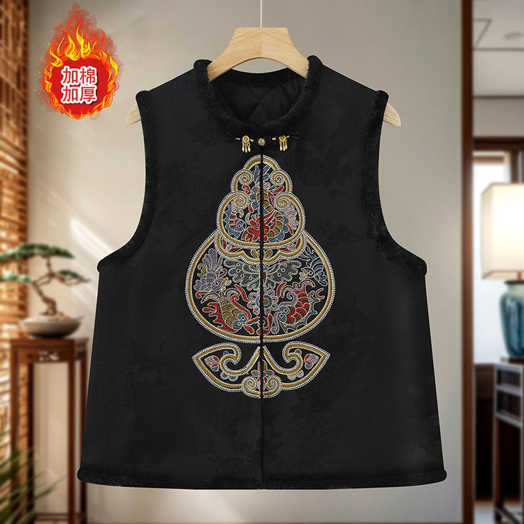 【宝葫芦】民族风马夹加厚复古国风新中式刺绣百搭潮流时尚马甲冬女