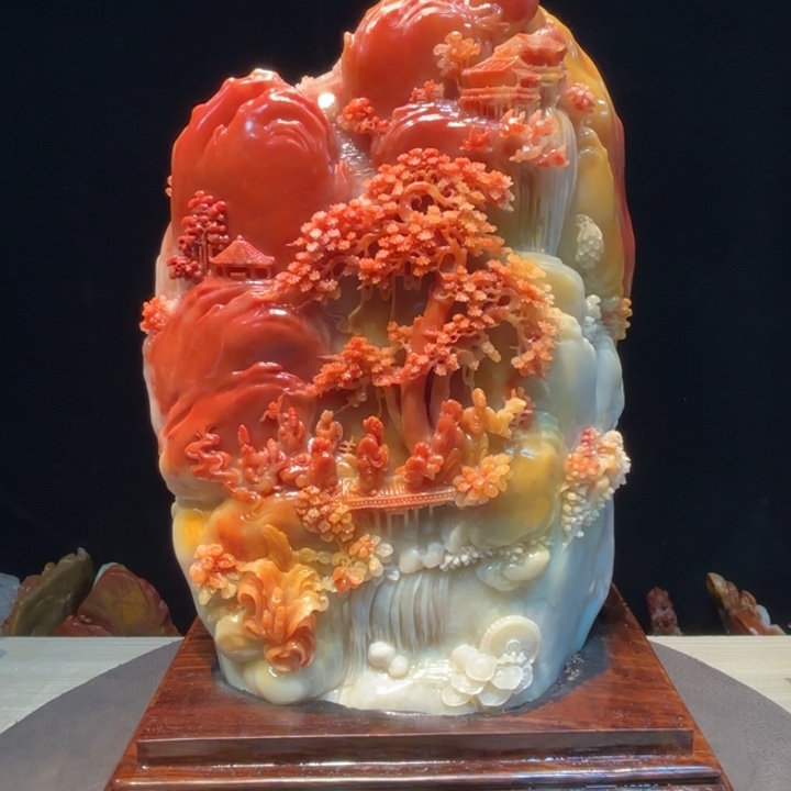 萌***公寿山石寿山石摆件艺术