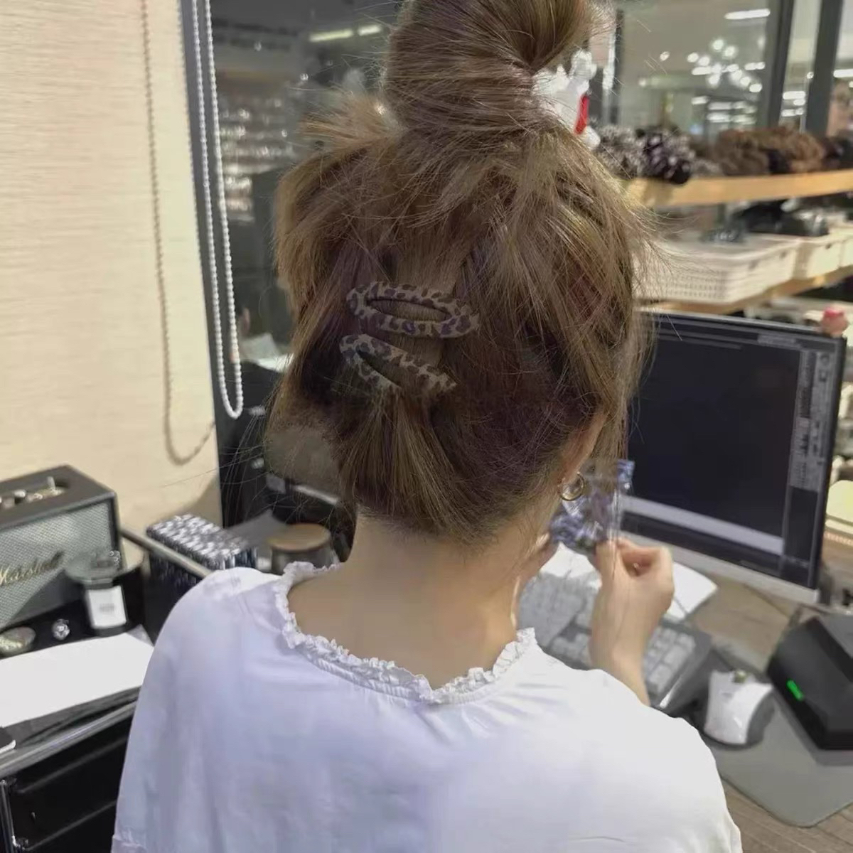E5123美拉德秋冬豹纹bb夹女前额碎发刘海夹侧耳边夹发饰秋冬时髦
