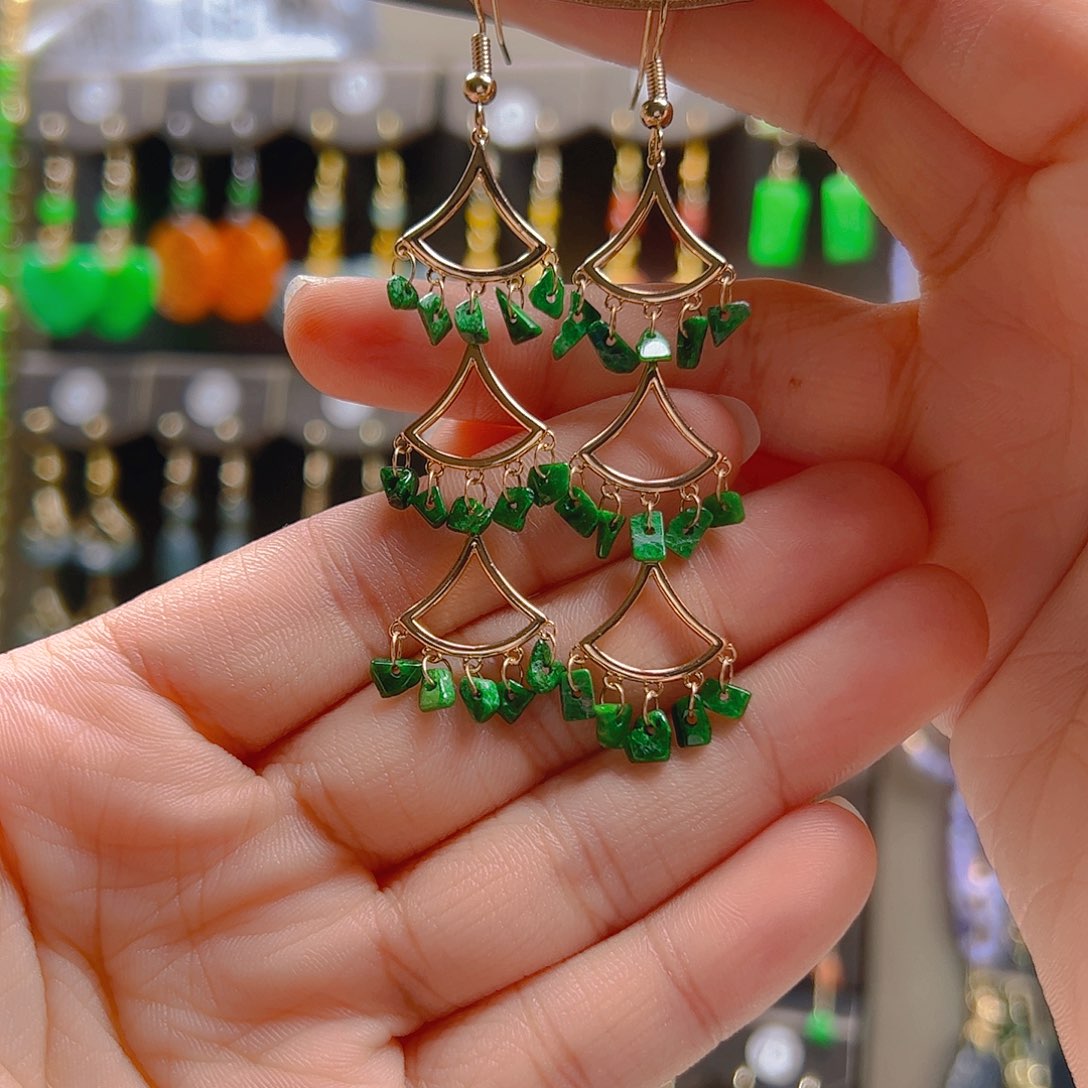 翡翠合金耳坠翡翠