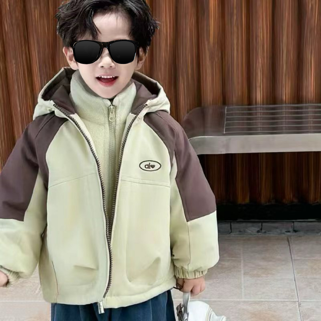 男童三合一冲锋衣秋冬款2025新款夹棉外套男宝宝三防登山户外服