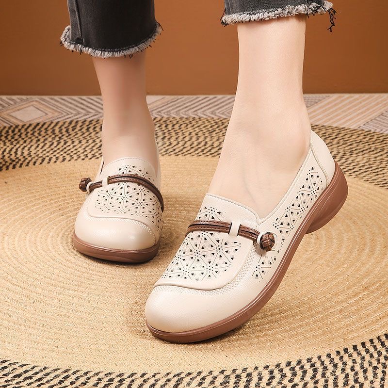 洞洞鞋防滑软底软面镂空透气中老年单鞋舒适奶奶鞋1107