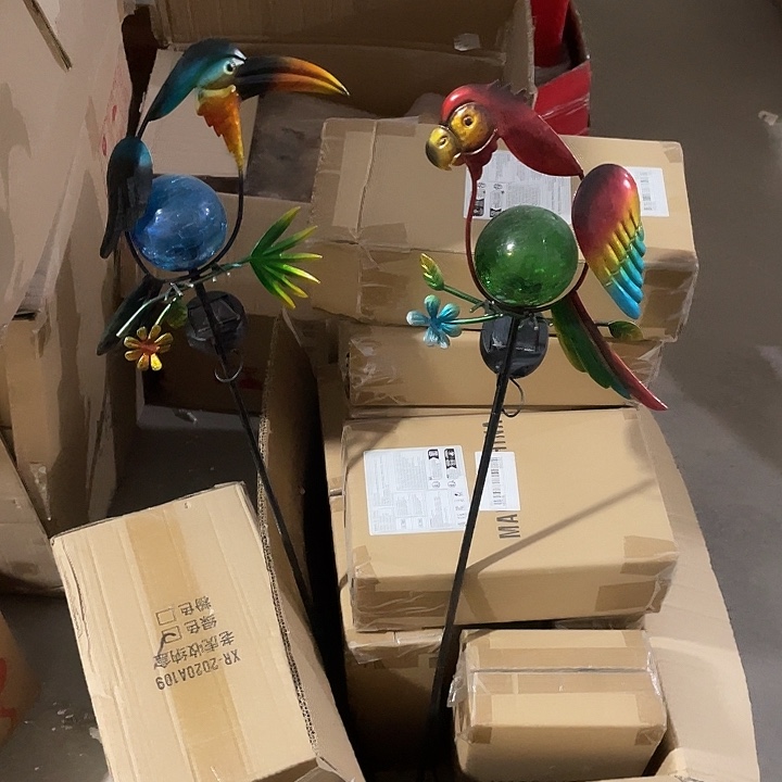 瓷片样品样品鹦鹉太阳能花插两个