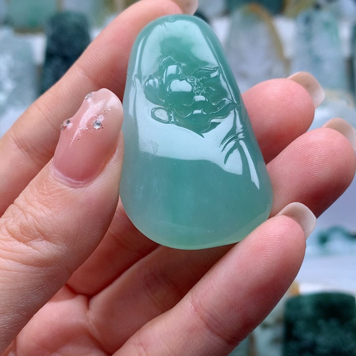 雅***）定制翡翠未镶嵌荷花