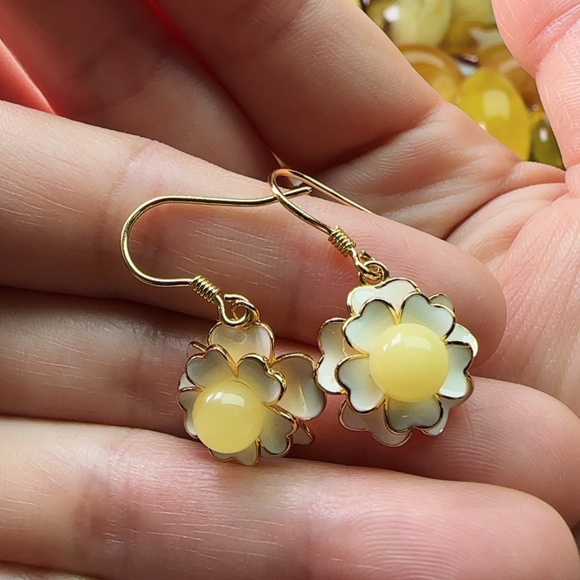 【闪购商品】琥珀颈饰未镶嵌耳环