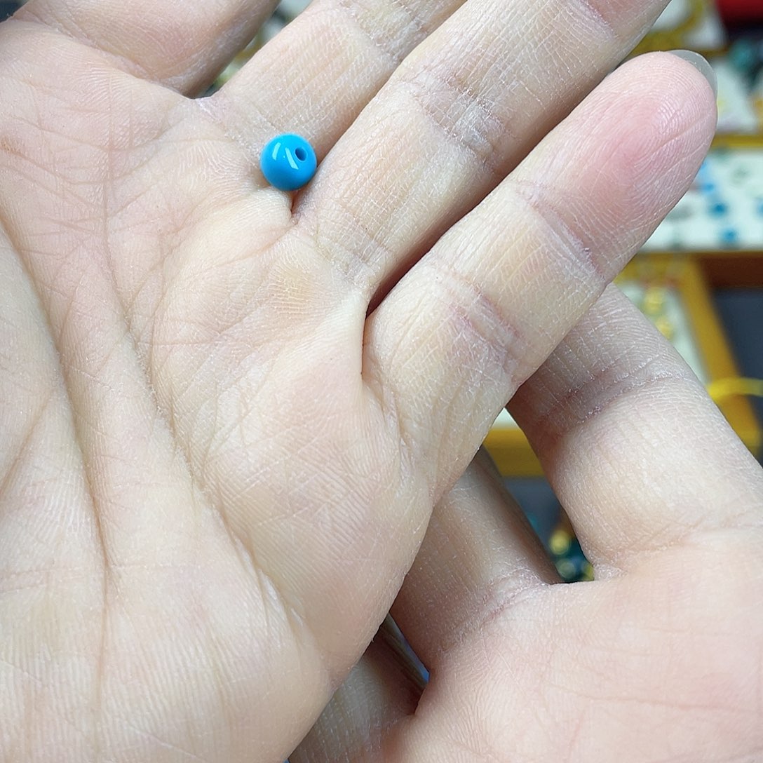 绿松石老型桶珠6×4.7未镶嵌