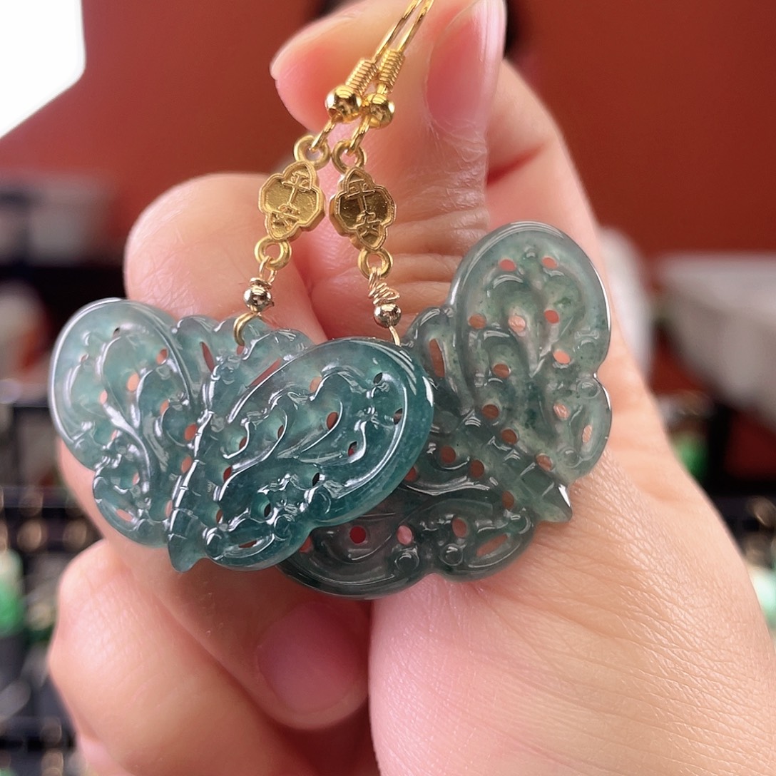 翡翠未镶嵌耳饰饰品