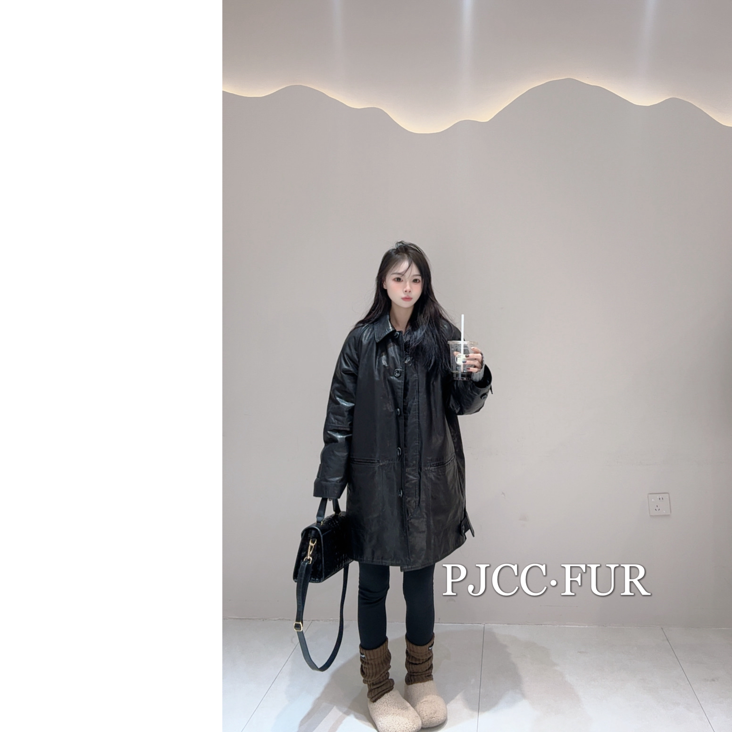 PJCC·FUR 新款真皮皮衣女牛皮显瘦宽松外套扩版衬衫内胆可拆卸