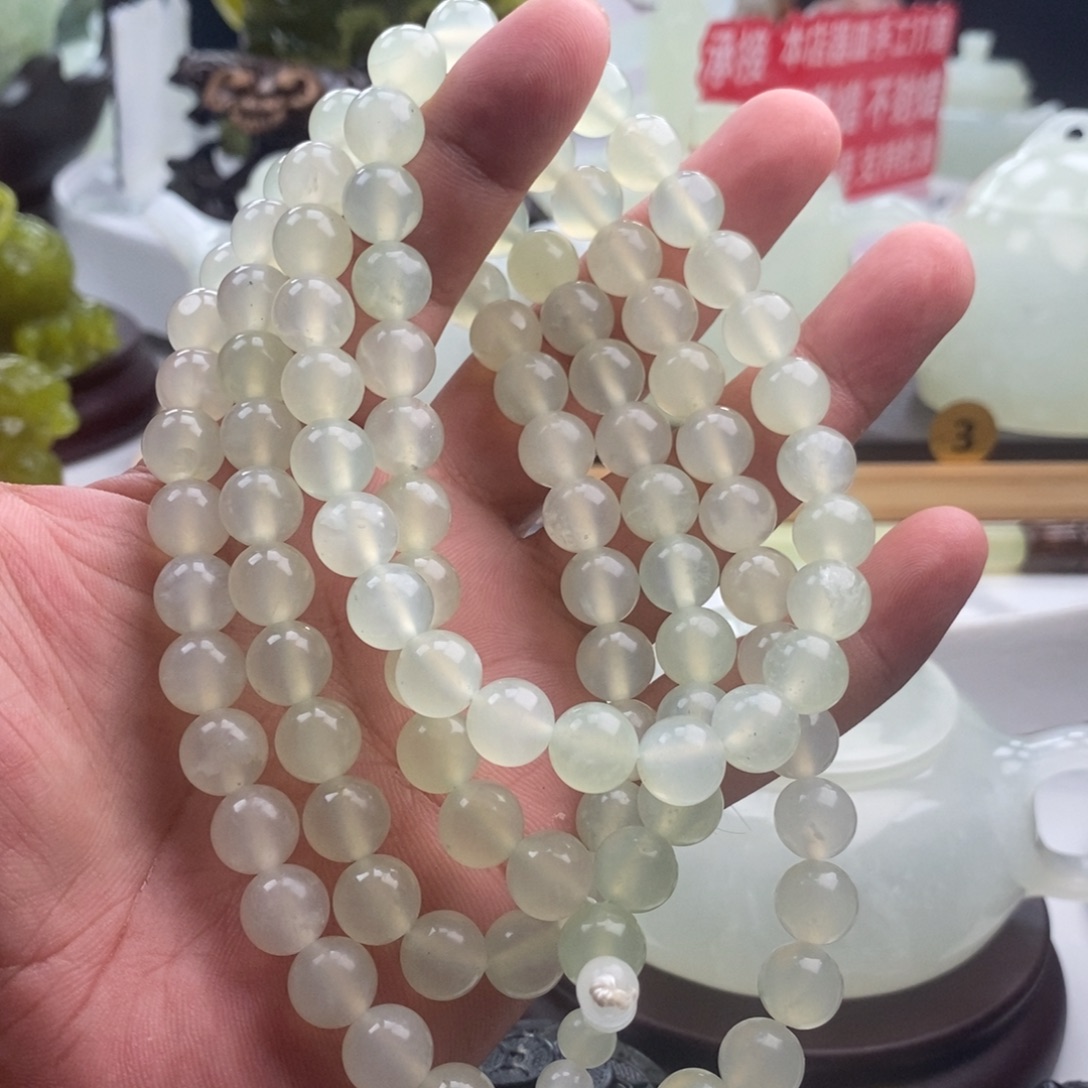 未镶嵌岫玉四大名玉手链1.0