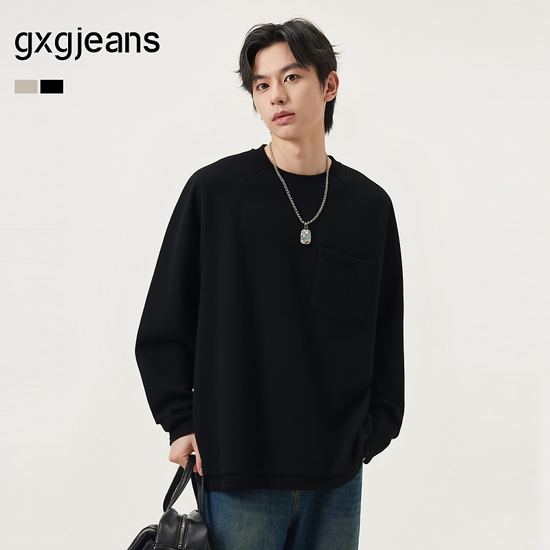 gxg.jeans男装 多色假两件潮流时尚宽松卫衣男生上衣 25年秋新品