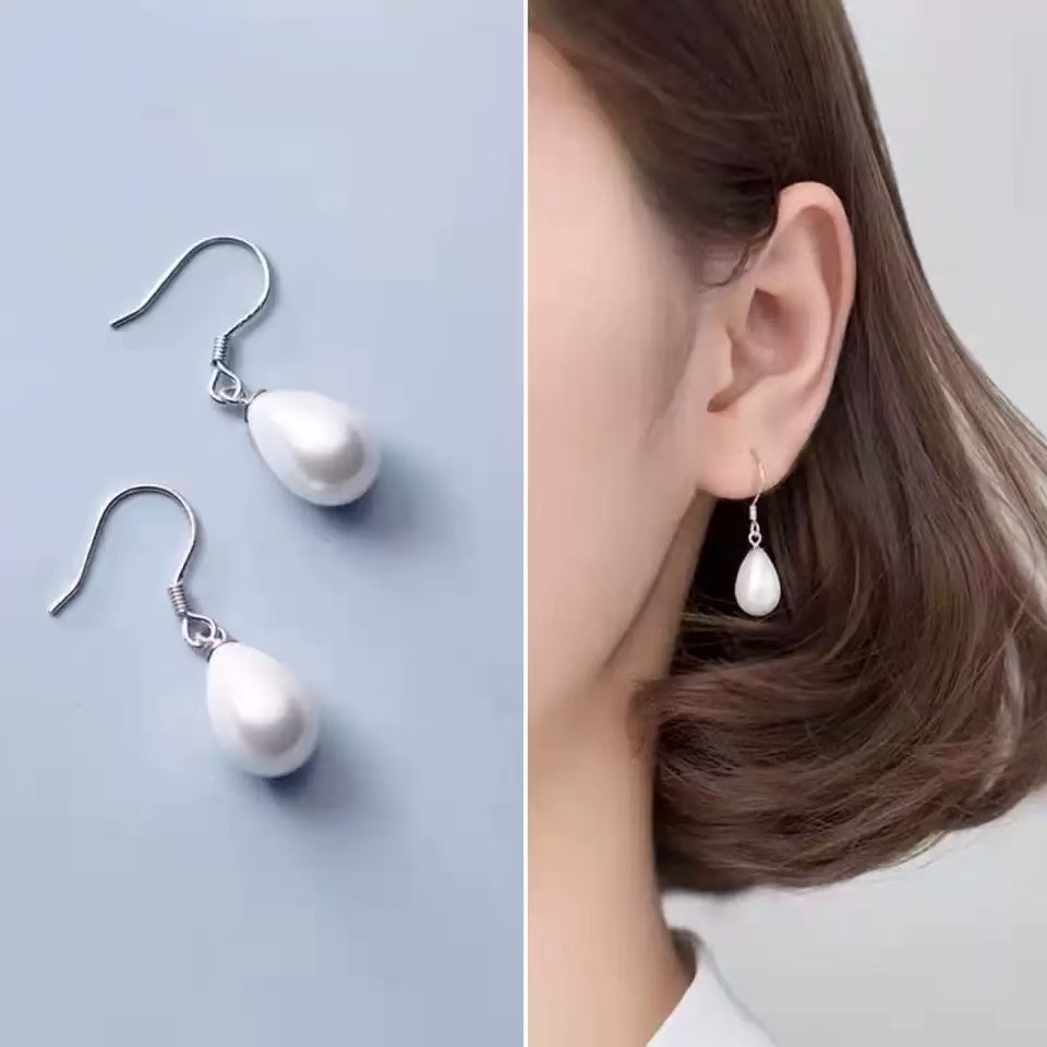 【绍兴龙华】淡水珍珠简约气质耳环水滴耳饰s9135