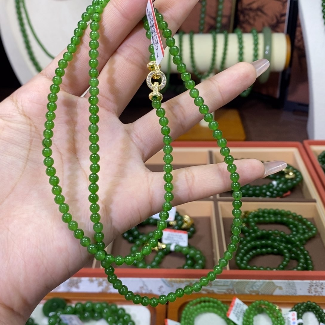 和田玉（碧玉）颈饰未镶嵌辣4