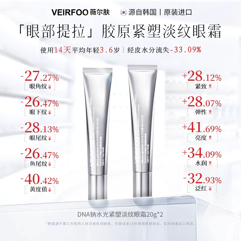 韩国VEIRFOO原装进口 DNA钠水光紧塑淡纹眼霜YMJ