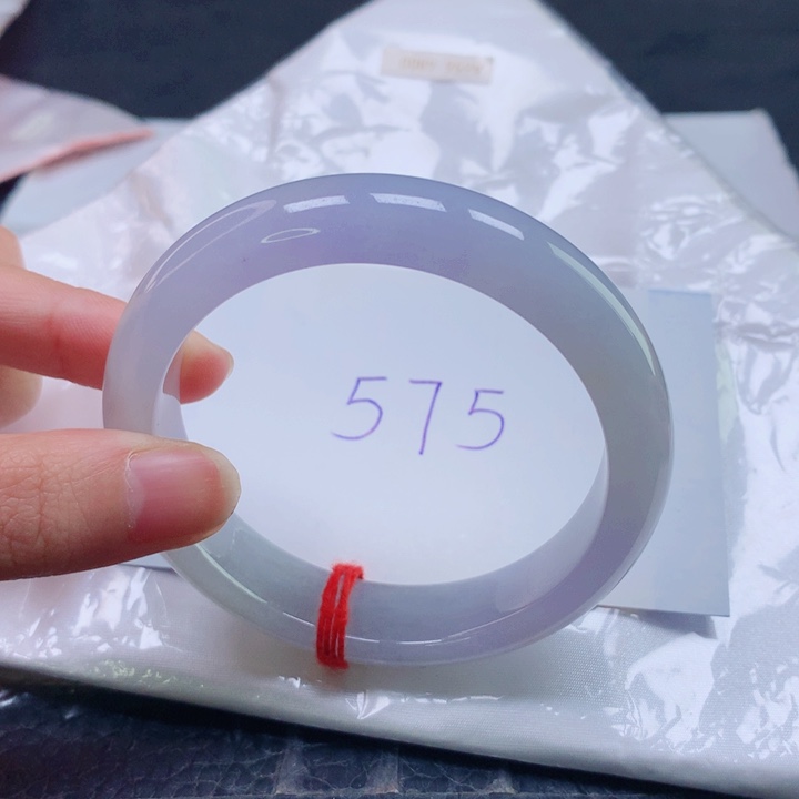 翡翠未镶嵌手镯圈口5556 微瑕 冰冰紫