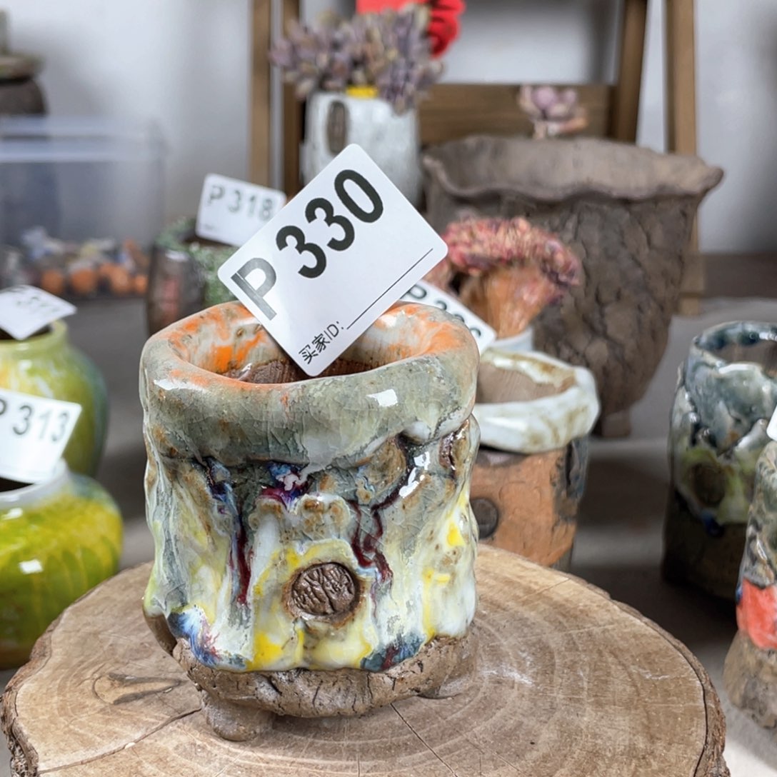 紫砂花盆文*文陶瓷花盆