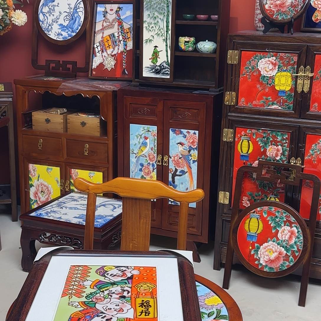 陶瓷请***晴福居挂画