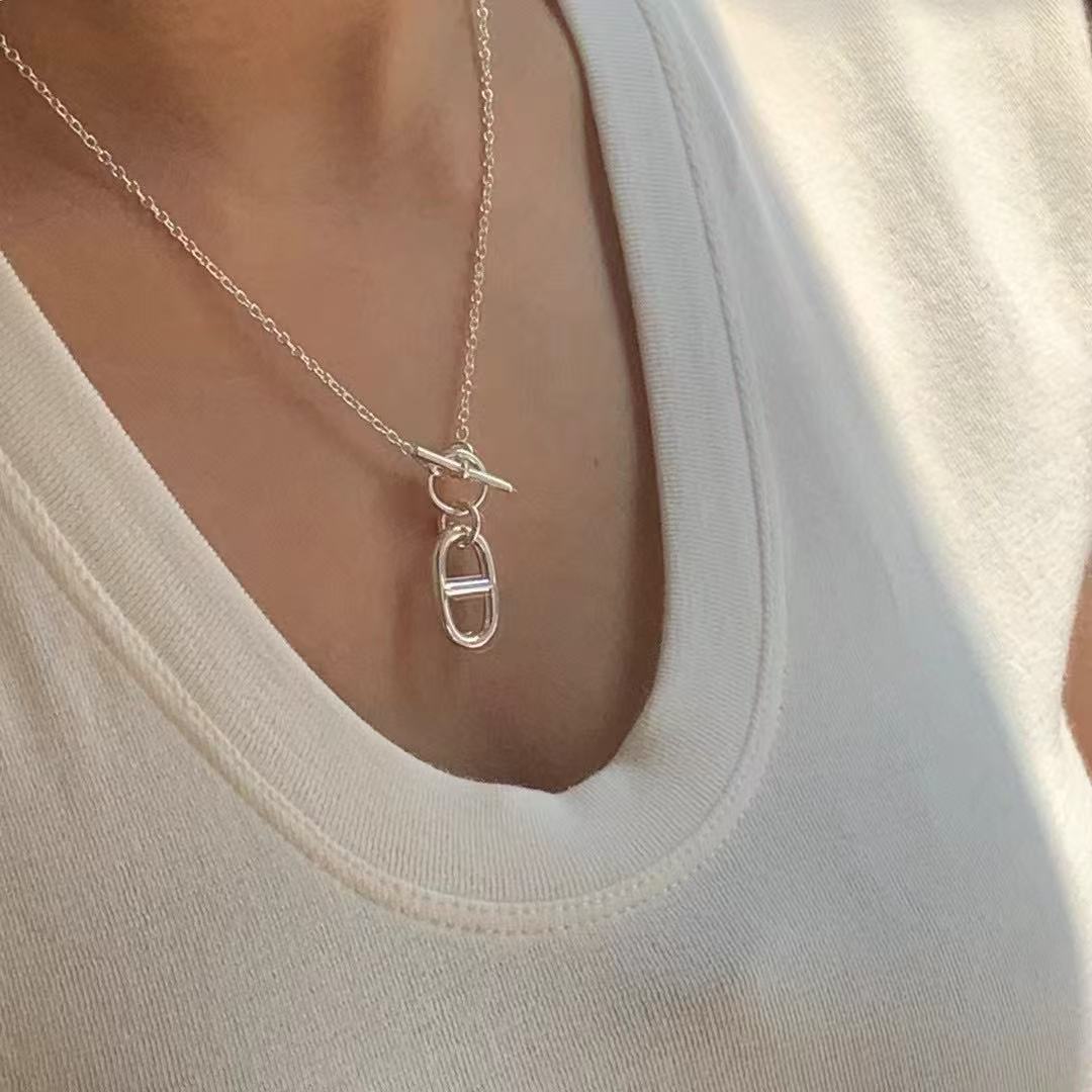 链子925银 仓美美女装-925银环扣设计款项链链子