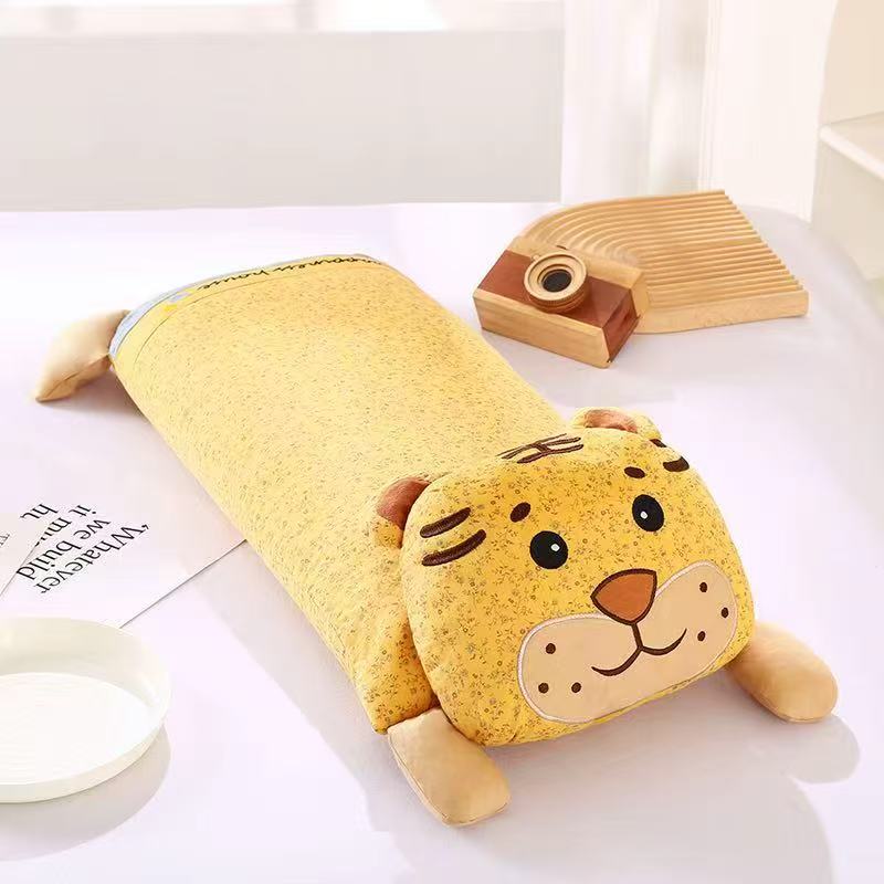 全棉虎头枕卡通天然苦荞壳填充