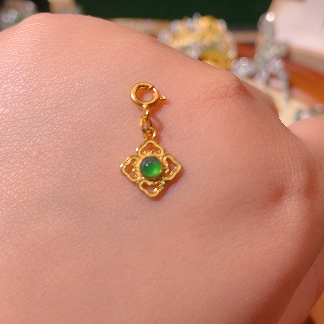 翡翠吊坠(不含链)银S925镶嵌